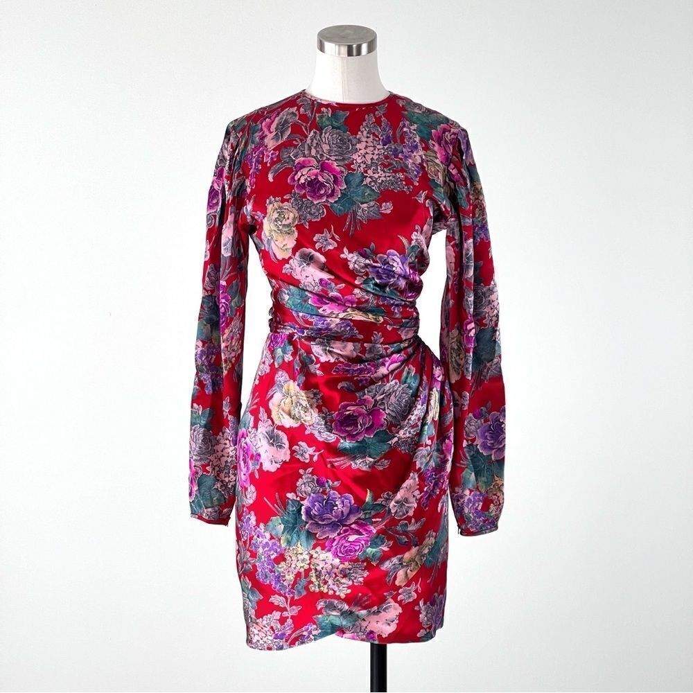 Vintage Ungaro Parallele  Silk Floral Cocktail Dress Size 00